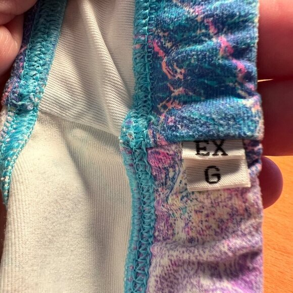 Mercurio Pink and Blue Spin Art Pouch Enhancing Sexy Revealing Bikini‎ Swimsuit - Picture 7 of 8